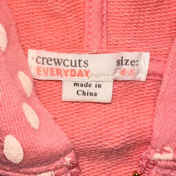 JCrew Crewcuts Everyday Girls Strawberry Full Zip Hoodie Size 4-5 - Picture 3 of 11